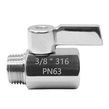 Beduan Mini Ball Valve Stainless Steel(316) 3/8" NPT Male x NPT Female Mini Ball Shutoff Valve(Pack of 2) - size: 3/8 Inch, style: 2 PACK