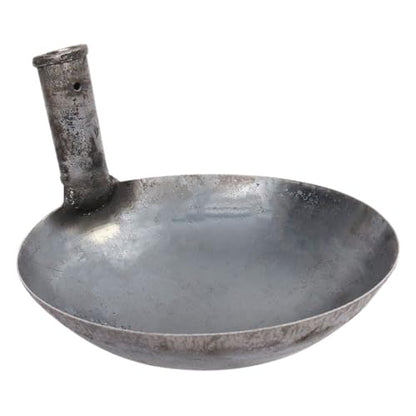 UKCOCO Thickened Large Iron Ladle 13.5cm Long Handle Sturdy Water Scoop Multi-function Steel Spoon for Kitchen, Industrial Use, and Livestock Feeding