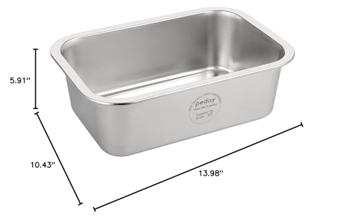 PEDAY 2.64 Gallon Extra Large Dog Water Bowl, Human Grade Stainless Steel, for Extra Large Sized Dogs - Silver Classic - color: Silver Classic, size: 2.64 gallon