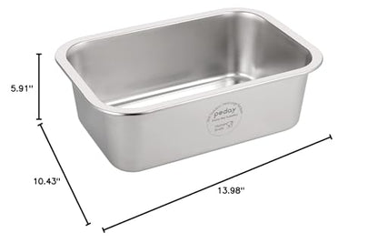 PEDAY 2.64 Gallon Extra Large Dog Water Bowl, Human Grade Stainless Steel, for Extra Large Sized Dogs - Silver Classic - color: Silver Classic, size: 2.64 gallon