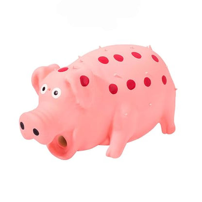 Dog Squeak Toy with Oinking Sounds, Pig Squeaky Dog Toy Latex Polka Dot Squeaky Pig Dogs Toys Rubber Chew Toys for Small, Medium and Large Dogs (Pink, L) - color: Pink, size: L