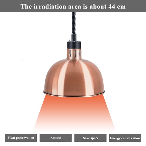 Food Heat Lamp 2 Pack Food Warmer Lamp with Bulb Food Heating Lamp Commercial Food Service Heat Lamp 110v