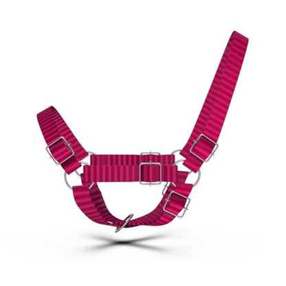 HADZAM Adjustable Nylon Cow Halter | Calf Halter one Halter for (1 Year to Full Size) Easy Adjustable Straps elimates the Need of Ill-Fitting Cattle Halter - color: PINK