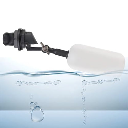 Cxztxcl Float Valve,1/2 Inch Automatic Water System Filler，Adjustable Arm for Ponds,Float Ball Valve,Plastic Aqua Pulse Float Valve，Automatic Water Level Control，Livestock Water Trough