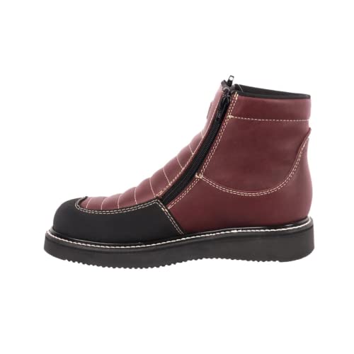 King Welt Ultra Flex 6" 338 Zipper Double Density Lightweight Men Work Boots - color: Wine, size: 8