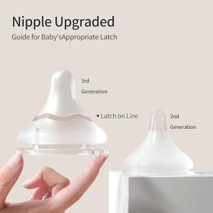 Pigeon Silicone Nipple (L) with Latch-On Line, Natural Feel, 6+ Months, 4 Counts - color: 6m+, L, 4 counts