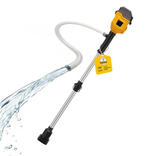 Brushless Stick Water Transfer Pump Compatible with Dewalt 20V Battery(Tool Only), 720GPH Cordless Water Pump Submersible Sump Pump Utility Pump for Pool Garden Pond - color: Yellow