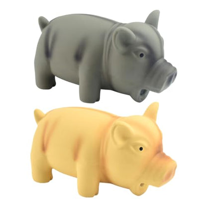 ORFOFE 2pcs Chew Toys for Dogs Latex Dog Teeth Grinding Toys Adorable Pig Shape for Chewing and Reducing Loneliness Lightweight and Portable Pet Supplies