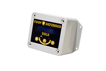 Coop Defender Gold Chicken Coop Door Automatic Opener | Timer and Light Sensor | Lifts Vertical Pop Doors Up to 2 lbs | Waterproof Indoor/Outdoor Auto Door Controller