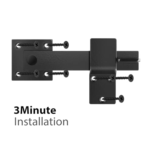 6" Door Flip Latch & Sliding Door Latch Gate Latch for Fence - Heavy Duty Solid Metal Rustic Hardware for Farm Gate, Shed, Cabinet, Sliding Doors - Extra Security & Privacy, Matte Black