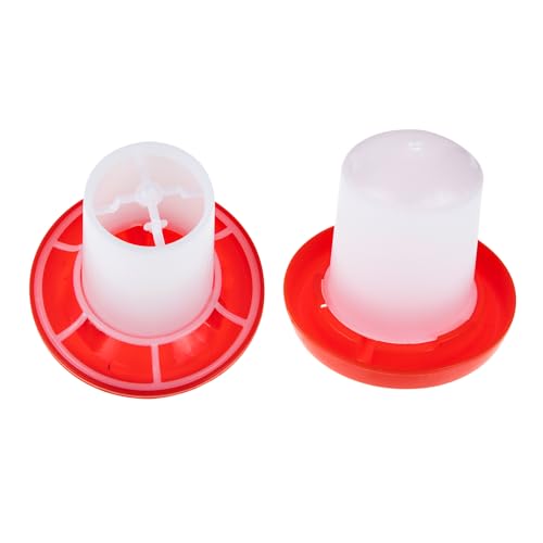 Chicken Feeder and Waterer Set Ducklings Quail Feeders Poultry Baby Chick Plastic Drinker and Waterer Kit for Farm and Brooder Use 4" X 3.5"