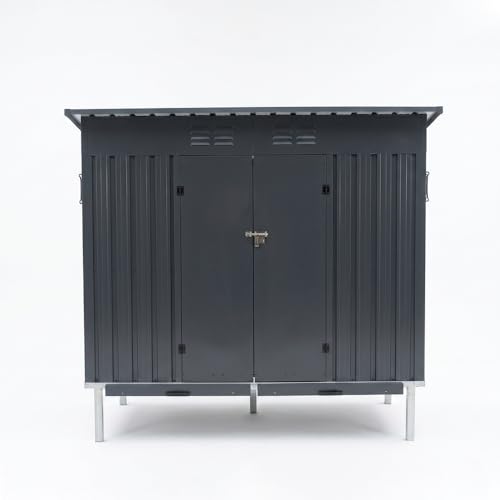 KEIKI Outdoor Galvanized Metal Chicken Coop Raised Base Pull Out Tray Grey | Outdoor galvanized chicken coop with raised base and pull out trays. Weatherproof poultry cage for backyard hen duck housing.