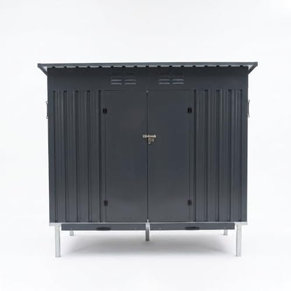 KEIKI Outdoor Galvanized Metal Chicken Coop Raised Base Pull Out Tray Grey | Outdoor galvanized chicken coop with raised base and pull out trays. Weatherproof poultry cage for backyard hen duck housing.