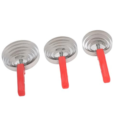 Stainless Steel Horse Curry Comb 3pcs Set 4 Rings 5 Rings 6 Double Sided Grooming Tool for Horse Cattle Goat with Soft Touch Grip, for Cleaning Rugs and Body Brushes