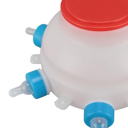 Lamb Milk Feeder Bottle, 6 Pacifier Round PC Plastics Easy to Clean Sheep Feeding Cup, Portable Safe Milk Pot for Piglet Lamb, Lamb Feeding Bottle for Piglets and Lambs