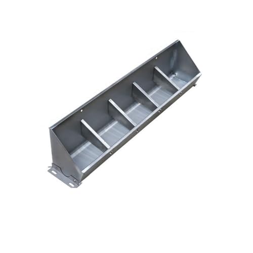 Stainless Steel Piglet Feed Trough, Livestock Feeder with Segmented Design, Open Feeding Trough, for Farms, Backyards, Pigsties, and Yards(10.2x39.4in) - size: 10.2x39.4in