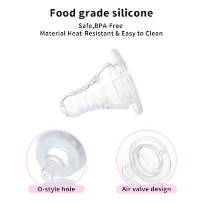 CutiePlusU Adult Glass Feeding Bottle Cute Printed Large Size Baby Bottles Rocking Fun 13.5Oz/400ML - color: Bottles Rocking