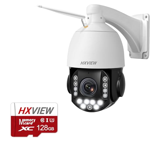 4K PTZ Security Camera Outdoor with 30X Optical Zoom, 1000FT Night Vision, 8MP 360° WiFi Wireless RTSP IP Camera, Auto Tracking, Person/Vehicle Detection, 2.4/5GHz Wi-Fi, 2-Way Audio