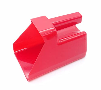 3 Quart Feed and Pet Food Scoop for Farm Animals and Pets - Stackable - Durable - color: Red 2 Pack