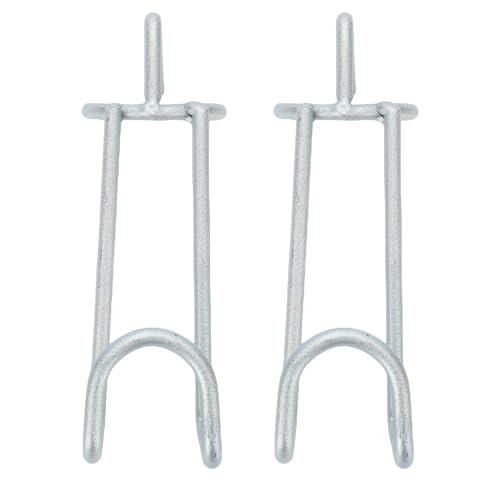 Haofy 2 Pack Horse Feed Bucket Hooks, Heavy Duty Metal Tack Hook for Stables Barns Fences, with Weather Proof Coating for Horses Cows Sheep Livestock Accessories
