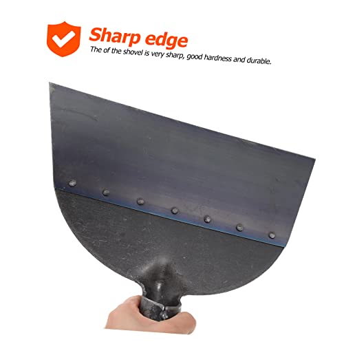 LIOOBO Practical Farm Cleaning Shovel Long Handle Scoop Shovel for Pig Chicken Manure Ground Cement Spade - size: 25X27X3.5cm