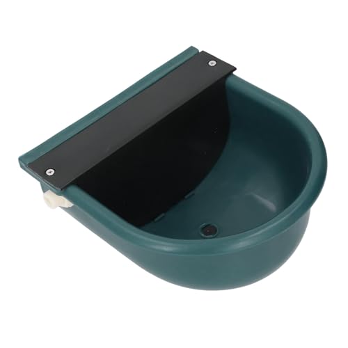 Asixxsix Automatic Waterer for Livestock, Large Capacity ABS Material Easy Installation Livestock Water Bowl, Sheep Water Trough with Drain Hole for Sheep Cows Goats Horses (Dark Green)