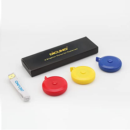DiCUNO 60-Inch 1.5 Meter Soft and Retractable Tape Measure Medical Body Measurement Tailor Sewing Craft Cloth Dieting Measuring Tape (3 Colors Package with Soft Tape) - color: 3 Colors (Red/Blue/Yellow)