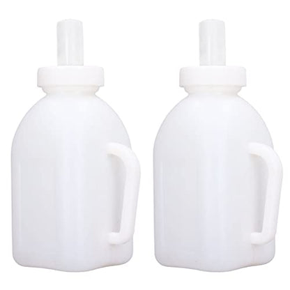 Calf Feeding Bottle 1L Capacity Thick Durable Easy Cleaning Calf Milk Feeder with Detachable Pacifier for Calves and Lambs Farm Use Plastic Silicone 2 Pack
