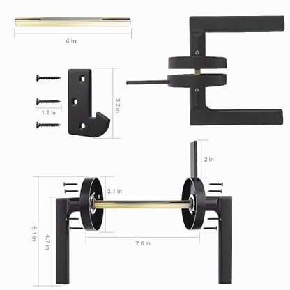 Gate Latch for Wooden Fence Double Side Gate Latch Heavy Duty Swinging Door Latch Gate Hardware for Outdoor Fence, Wooden Gates, Pool Gate, Backyard, Gardens（ RH）