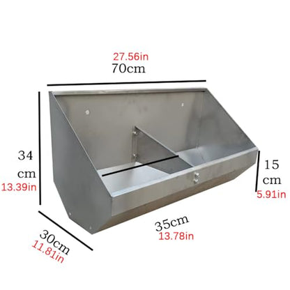 Multi-Animal Feeder Trough for Pigs, Sheep & Poultry - No-Spill Hay & Grain Dispenser with Outdoor Slope Design - 0.7m, 2-Hole Farm Equipment for Efficient Feeding - size: 0.7meter/2hole