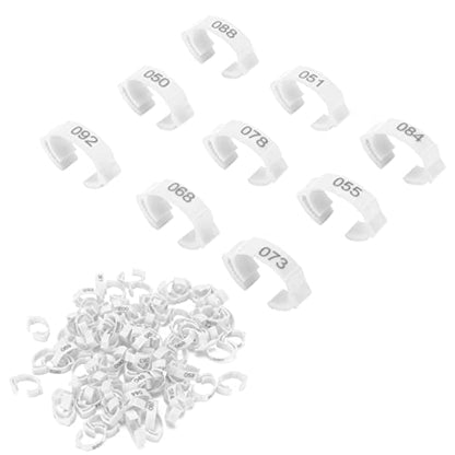 100Pcs Colorful Plastic Chicken Leg Buckle Rings, Retractable Poultry Identification Bands for Chicken Duck Bird, Safe and Material for Poultry Feeding Supplies (White (100 Pieces per Pack)) - color: White (100 pieces per pack)