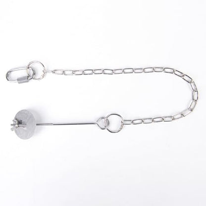 Stainless Steel Hanging Chicken Feeders with Adjustable Chain and Vegetable Skewers for Bird Cage Enrichment and Foraging Foraging Toy - size: L