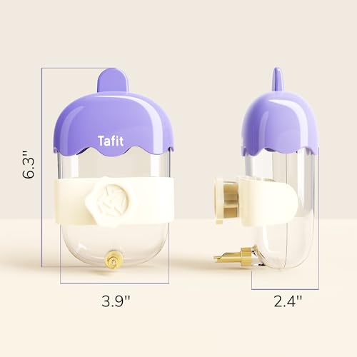 Leak-Proof & Chew-Proof Hanging Water Dispenser No Drip for Birds, Chinchillas, Guinea Pigs, Ferrets, Rats, Rabbits, Bunnies, Parrots, Squirrels, and Other Small Animals - Beige, 12oz