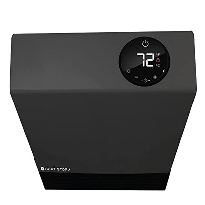 Heat Storm Wall Gray HS-1000-WX Deluxe Indoor Infrared Space Saving-1000 Watts-Remote Control-Home & Office Heater-Safe to Touch Grill, 13x4x17 - color: Gray