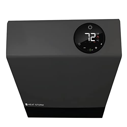 Heat Storm Wall Gray HS-1000-WX Deluxe Indoor Infrared Space Saving-1000 Watts-Remote Control-Home & Office Heater-Safe to Touch Grill, 13x4x17 - color: Gray