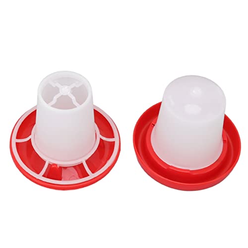 Poultry Waterer, Chicken Feeder and Waterer Set with Automatic Draining and Grid Design Chicken Feeders Hanging Poultry Plastic Containers for Outdoor