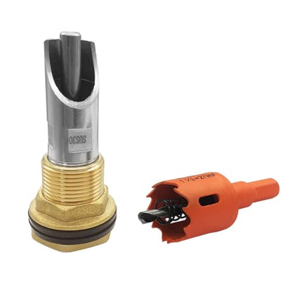 5 Sets Automatic Stainless Steel Pig Nipple Drinkers Kit with Brass Water Tank Connectors and Hole Openers for Pigs Swine Piglets