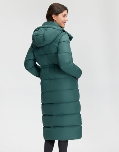 Pioneer Camp Women's Thickened Long Down Jacket 650+ Fill Power Puffer Jacket Winter Coat Parka Jacket with Hood - color: Sagebrush Green, size: Medium