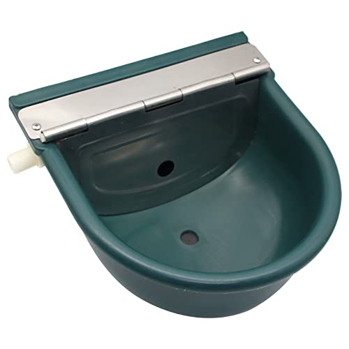 Automatic Water Bowl Plastic Livestock Waterer for Horse Cattle Goat Sheep Dog,Farm Grade Sheep Water Trough Bowl (with Drainage Hole & 39.37 inch Pipe)… (Without 39.37 inch Pipe)