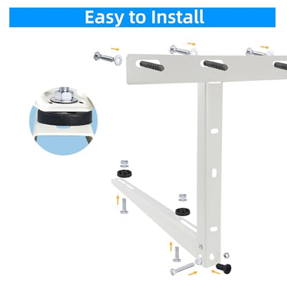 Qualward Mini Split Wall Mounting Bracket for Universal Ductless Air Conditioners, Heavy Duty Support Bracket for AC, Heat Pumps Compressors 9000-36000 BTU - size: 9000-36000 Btu