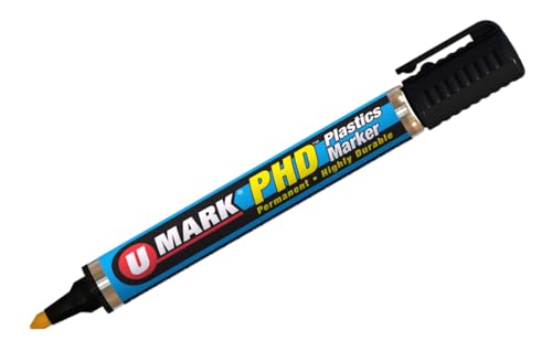 U-Mark PHD Plastics Marker, 12 Pack, Black | Marks On Polyurethane Polystyrene Ear Tags Plastic Drums Containers Pipes Conduit