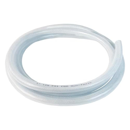 Gloxco Clear Braided PVC Tubing, Food Grade, Heavy Duty Reinforced Hose, 1" ID, 25 Ft Length - size: 1" x 25 Ft