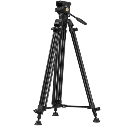 SMALLRIG 73''/186cm Heavy Duty Aluminum Alloy Video Tripod, Max Load 8kg (18lbs), Fluid Head with +85° to -78 Tilt Range, Compact Travel Tripod Weight 3.1kg(6.8lbs), Folded Height 88cm, AD-14