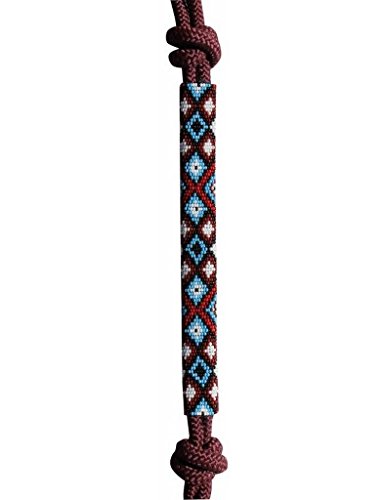 Professional's Choice Beaded Rope Halter | Intricate Beadwork on the Noseband | 7 Foot Matching Lead - color: Burgundy