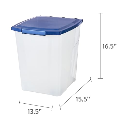 PEtbon Plastic Pet Food Storage Container with Locking Lid, 25 lb Capacity Bug and moisture resistant