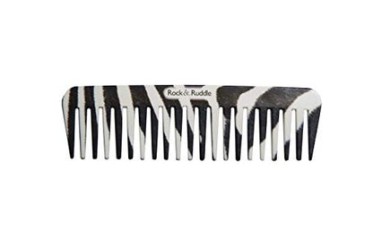 Rock & Ruddle Wide Tooth Comb. Perfect for Detangling Wet Hair and Applying Hair Color. Zebra Fur Design - color: Zebra Fur