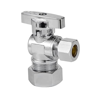 Heavy Duty Angle Stop Valve 1/2" Nom (5/8" OD) Comp x 3/8" OD Comp, 1/4-Turn Operation，High quality lead-free brass (2PCS) - size: 2 Pack 5/8" OD Comp x 3/8" OD Comp