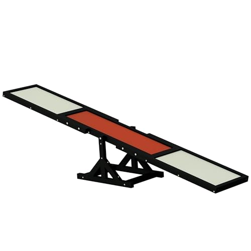 PawHut Wooden Dog Agility Seesaw for Training and Exercise, Platform Equipment Run Game Toy, Weather Resistant Pet Supplies, 71" L x 12" W x 12" H, Black - color: Black, size: 70.75" x 11.75" x 11.75"