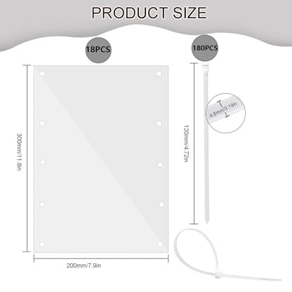 Pet Cage Liner Protection, Rabbit Cage Plastic Panels, 18 PCS Cage Urine Guard for Rabbit, Guinea Pig, Hamster, Hedgehog, Chinchilla, Ferret, Bunny - Transparent, 11.8"x7.9" - size: 18PCS,11.8"x7.9"