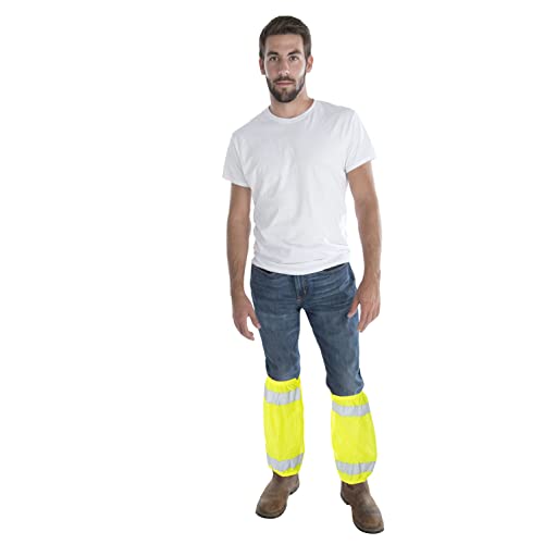 Cordova VLG101 Type R, Class E, Lime Mesh Leg Gaiters, Silver Reflective Tape, Three Hook & Loop Straps, Elastic On Both Ends, One Size Fits All